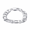 YUEYIN Men Bracelet Simple Silver Plated Chain Bracelet