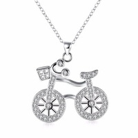 YUEYIN® Rock Bicycle Zircon Pendant Punk Unisex Necklace