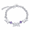 YUEYIN® Silver Plated Butterfly Zircon Bracelet Women Gift