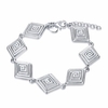 YUEYIN® Silver Plated Hollow Square Spiral Pattern Bracelet
