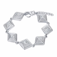 YUEYIN® Silver Plated Hollow Square Spiral Pattern Bracelet