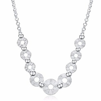 YUEYIN® Silver Plated Waving Circles Women Necklace