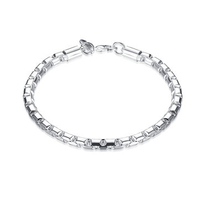 YUEYIN Simple Bracelet Silver Plated Chain Women Bracelet