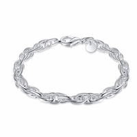 YUEYIN Simple Bracelet Silver Plated Hollow Oval Women Bracelet