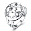YUEYIN Simple Ring Hollow Flower Silver Plated Ring
