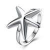 YUEYIN Simple Ring Silver Plated Star Ring for Women