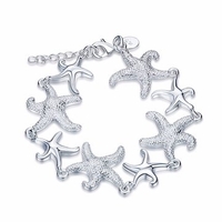 YUEYIN® Starfish Bracelet Lovely Style Silver Plated for Women