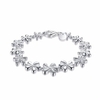 YUEYIN Sweet Bracelet Flower Silver Plated Matte Surface Bracelet