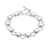 YUEYIN Sweet Bracelet Heart Hollow Silver Plated Bracelet for Women Gift