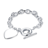 YUEYIN Sweet Bracelet Heart Lock Silver Plated Women Bracelet