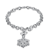 YUEYIN Sweet Bracelet Snowflake Rhinestone Silver Plated Women Bracelet