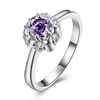 YUEYIN Sweet Ring Flower Big Zircon Ring for Women Gift