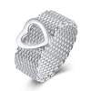 YUEYIN Sweet Ring Weaving Heart Silver Plated Women Ring