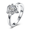 YUEYIN Wedding Ring Rose Flower Zircon Ring for Women Gift
