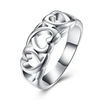 YUEYING Sweet Ring Hollow Heart Silver Plated Women Ring