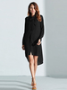 ZANZEA Solid Color Loose Bowknot Long Sleeve Shirt Dress For Women