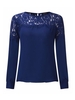 Zanzea Women Elegant Lace Stitching Long Sleeve O-neck T-shirt