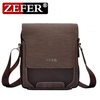 ZEFER Men Multifunction Business Canvas PU Leather Shoulder Bag