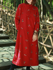 ZHI Floral Printed Plate Buckle Long Sleeve Maxi Dresses For Women
