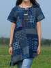 ZHI Printed Irregular Hem Short Sleeve Vintage T-shirts For Women