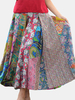 ZHI Vintage Bohemian Patchwork Elastic Waist Printed Maxi Skirts