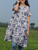ZHI Women Printed Short Sleeve Loose Mid-Long T-shirts