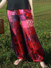 ZHI Women Vintage Patchwork Bloomers Elastic Waist Pants