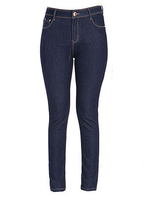 Zipper Pocket Elastic Slim Pencil Denim Jeans