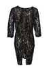 Zipper Sexy Lace Black Hollow Out Short Sleeve Midi Dress