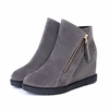 Zipper Wedge Heel Suede Heel Increasing Ankle Boots