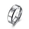 Zircon Crystal Ring Stainless Steel Couple Lover Love Women Men Ring