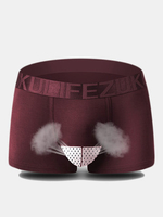 ZK Breathable Sexy Ice Silk Underwear Mesh U Convex Pouch Boxers For Men