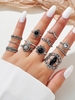 12 Pièces Ensemble de Bagues en Forme de Couronne Strass et Perle Fantaisie