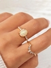 2 Pièces Bagues Empilables en Strass et Opale Fantaisie