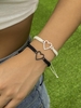 2 Pièces Bracelets en Cordes Tressées Motif Cœurs