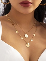 2 Pièces Collier Cercle et Pièce de Monnaie Pendant