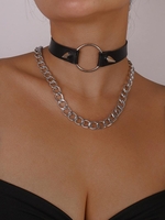 2 Pièces Collier Chaîne en O avec Rivet