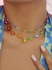 2 Pièces Collier Marguerite et Marguerite Multicolore Perlé