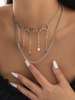 2 Pièces Collier Ras-du-Cou Etoile Cœur à Double Couche