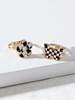 2 Pièces Ensemble de Bague Fleur Papillon à Carreaux