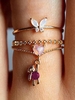 2 Pièces Ensemble de Bagues Créative Papillon Cœur Design avec Strass
