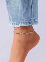 2 Pièces Ensemble de Bracelet de Cheville Chaîne en Métal