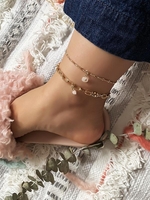 2 Pièces Ensemble de Bracelet de Cheville Réglable en Métal