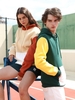 2 Pièces Ensemble de Sweat à Capuche Coloré Fourré sans Motif de Disque en Laine Taille unique Multi a