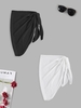 2 Pièces Robe de Plage Nouée à Côté Taille unique Multi a