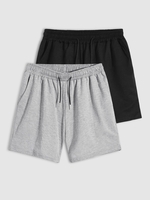 2 Pièces Short de Survêtement Simple à Cordon S Gris clair