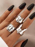3 Pièces Bague Motif D
