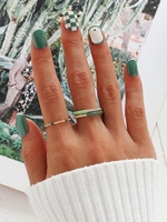 3 Pièces Ensemble de Bague à Chaîne en Blocs de Couleurs