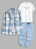 3 Pièces Ensemble de Pantalon de Jogging Lettre C