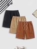 3 Pièces Ensemble de Short de Base en Couleur Unie à Cordon S Multi a